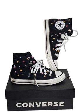 Converse Chuck Taylor All Star Floral High Top Black Women’s 7.5 Men’s 5.5 NWT